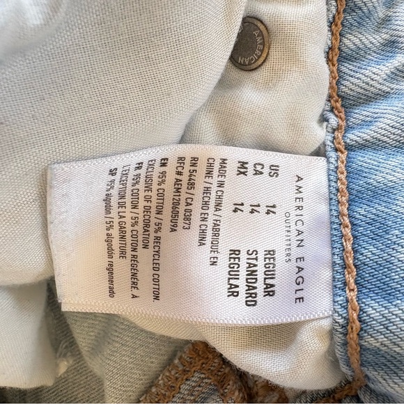 American Eagle Outfitters the low rise skater Light Blue Wide Leg Jeans size 14 - Picture 10 of 12